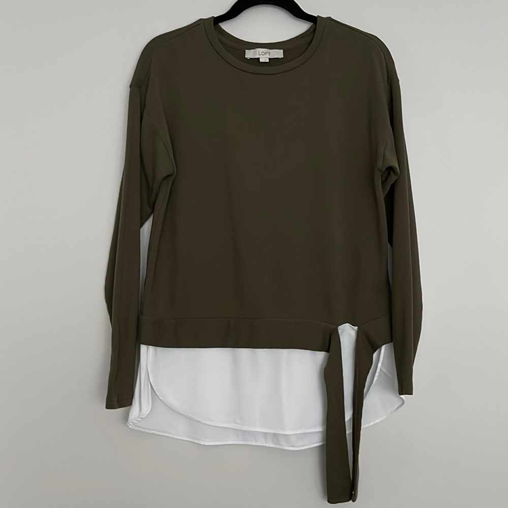 Loft Tie Hem Sweatshirt Sz S